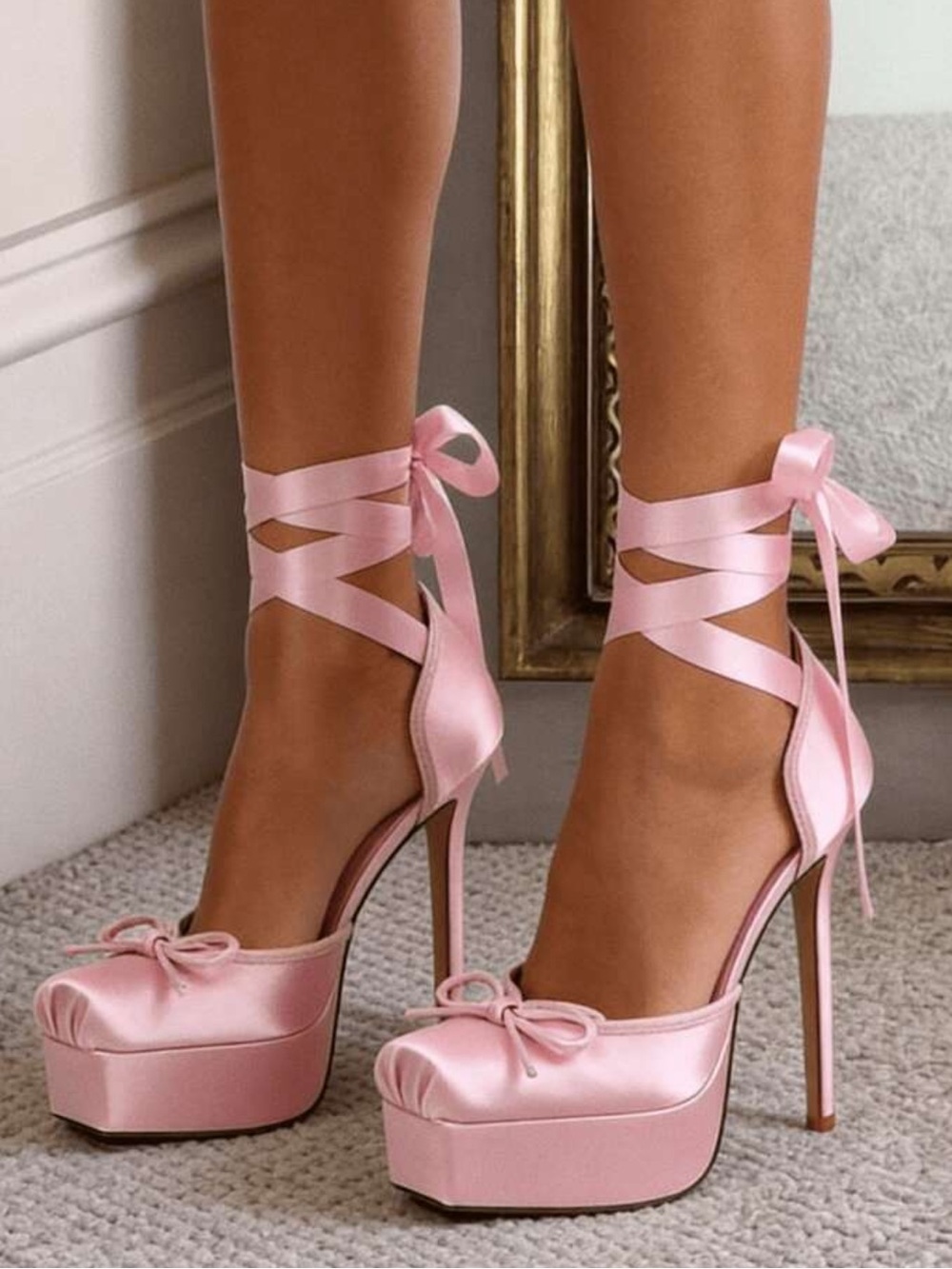 Women's Heel Shoes Women's Platform Heels Ballet Shoes Elegant High Heels Pumps - Picture 2 of 4